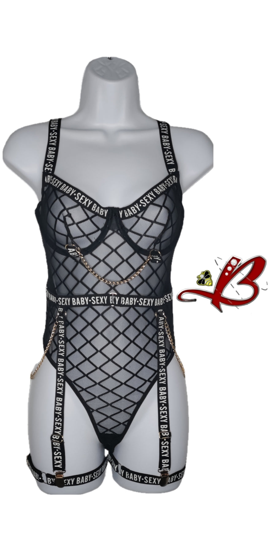 "Sexy Baby" Luxury Mesh Women Bodysuit