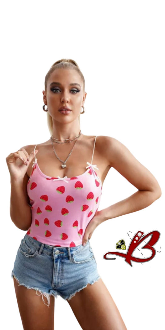 "Strawberry Fields" Spaghetti Strap Cami