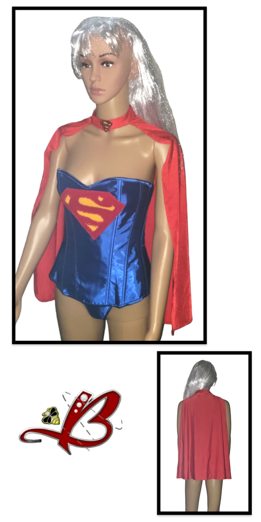 Superwoman 3-piece corset & cape costume