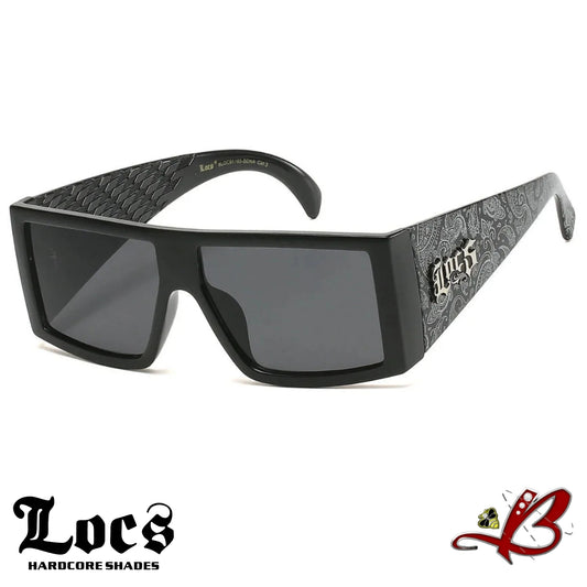 Locs Hardcore Shades OG Flat Top Square Lens Wide Arm Bandana Gangster Style Sunglasses 91160 BDNA