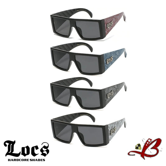Locs Hardcore Shades OG Flat Top Square Lens Wide Arm Bandana Gangster Style Sunglasses 91160 BDNA