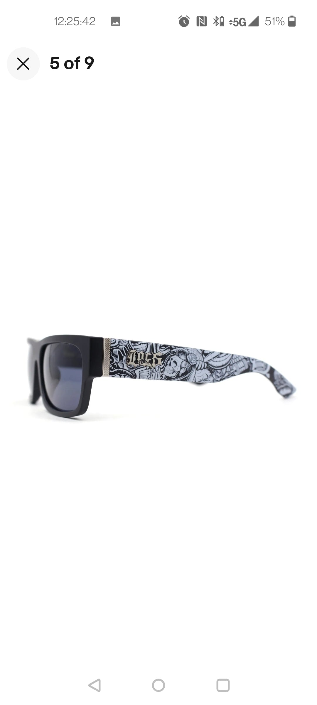 Locs Graffiti Skull Arm Cholo OG Gangster Shades Black Sunglasses