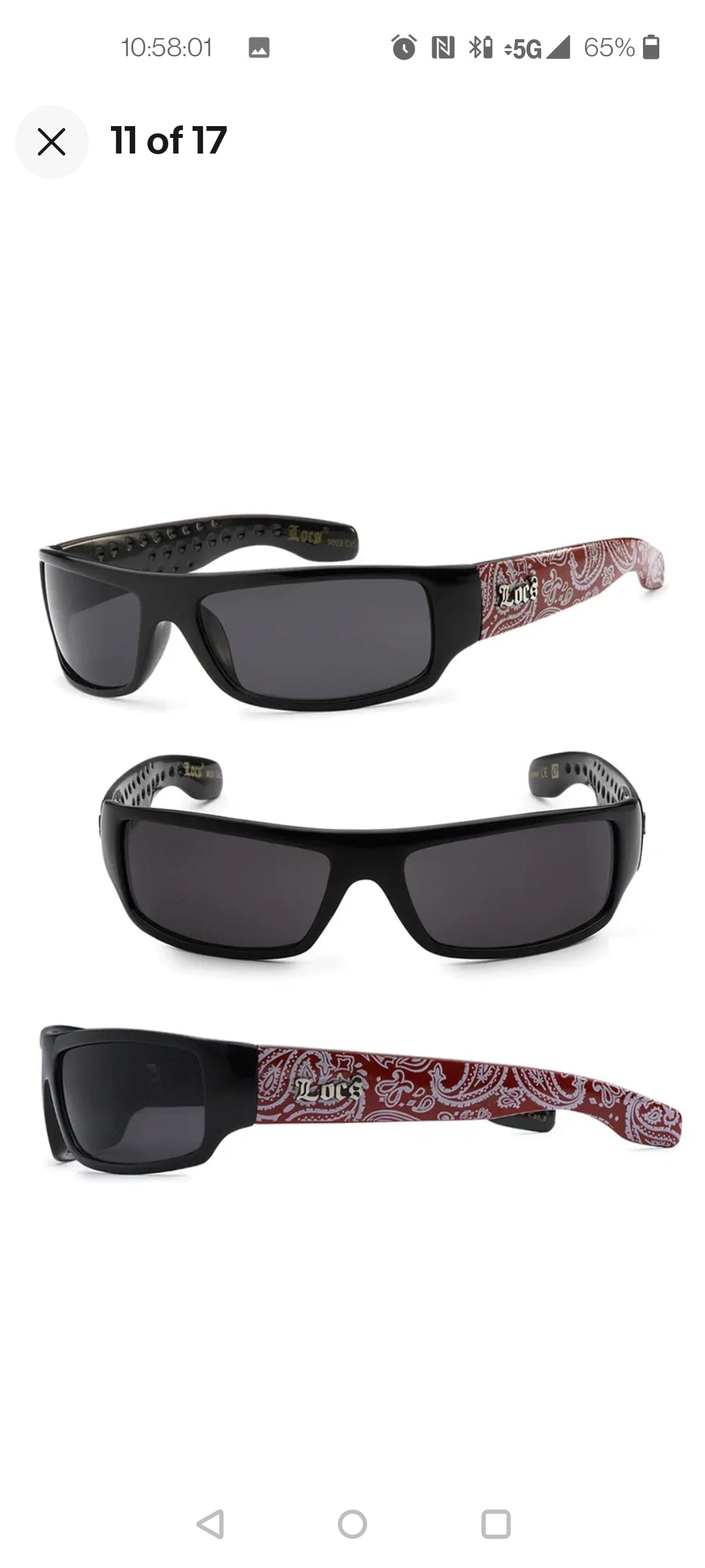 LOCS Hardcore Gangster Bandana Shades Flat Top OG Sunglasses