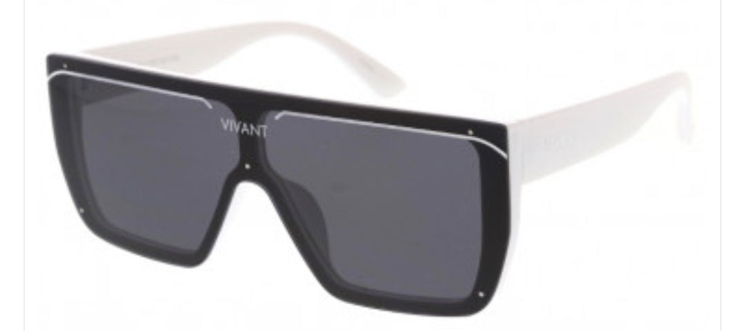 Vivant Oversized Two-Tone Shield Sunglasses