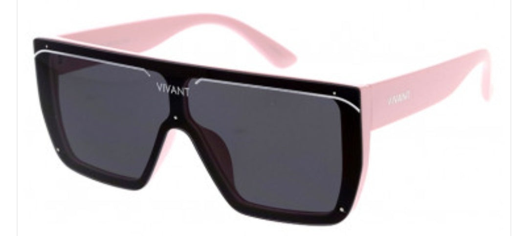 Vivant Oversized Two-Tone Shield Sunglasses