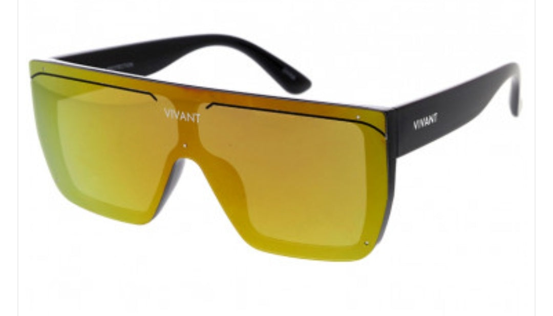 Vivant Oversized Two-Tone Shield Sunglasses