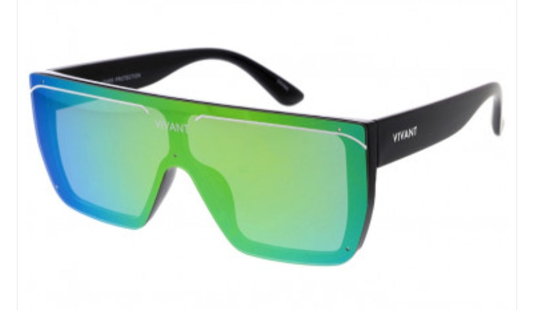 Vivant Oversized Two-Tone Shield Sunglasses