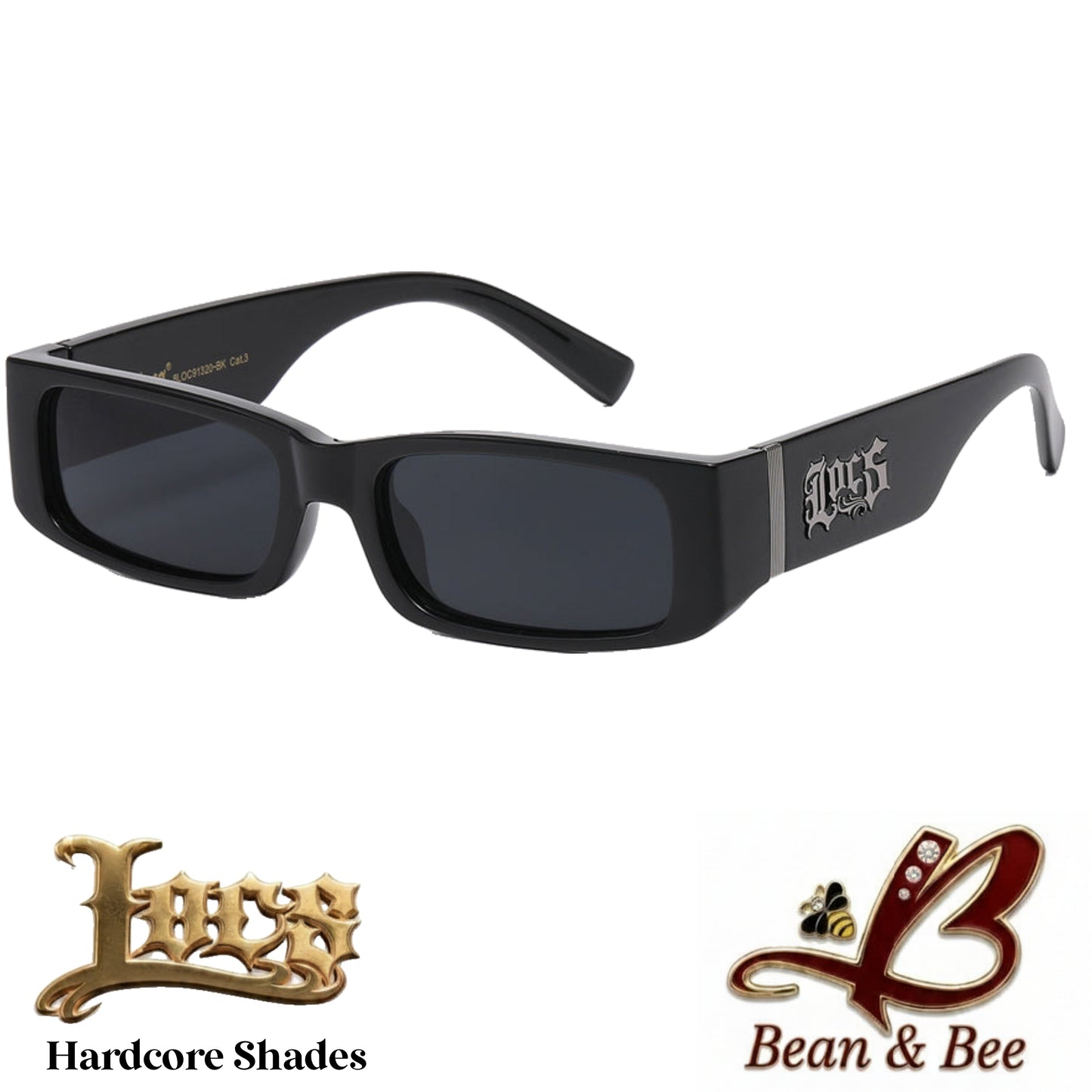 Locs Cruiser Kings Hardcore Shades | LOCS Streetwear Sunglasses — Silver & Gold Hardware