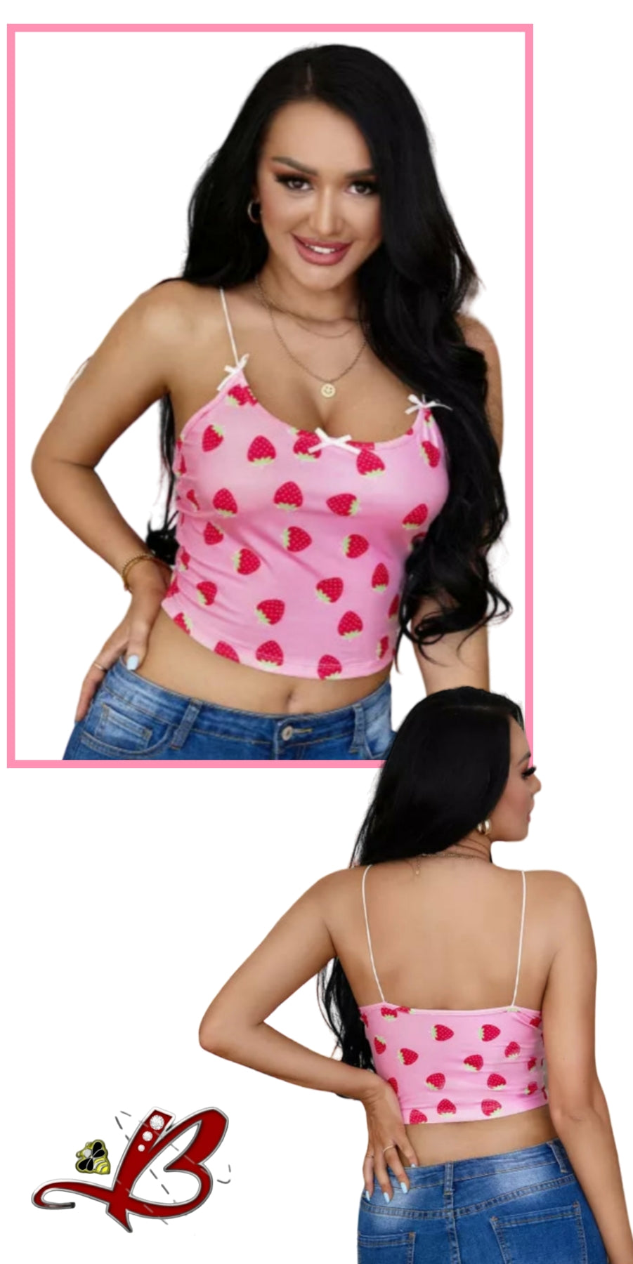 "Strawberry Fields" Spaghetti Strap Cami