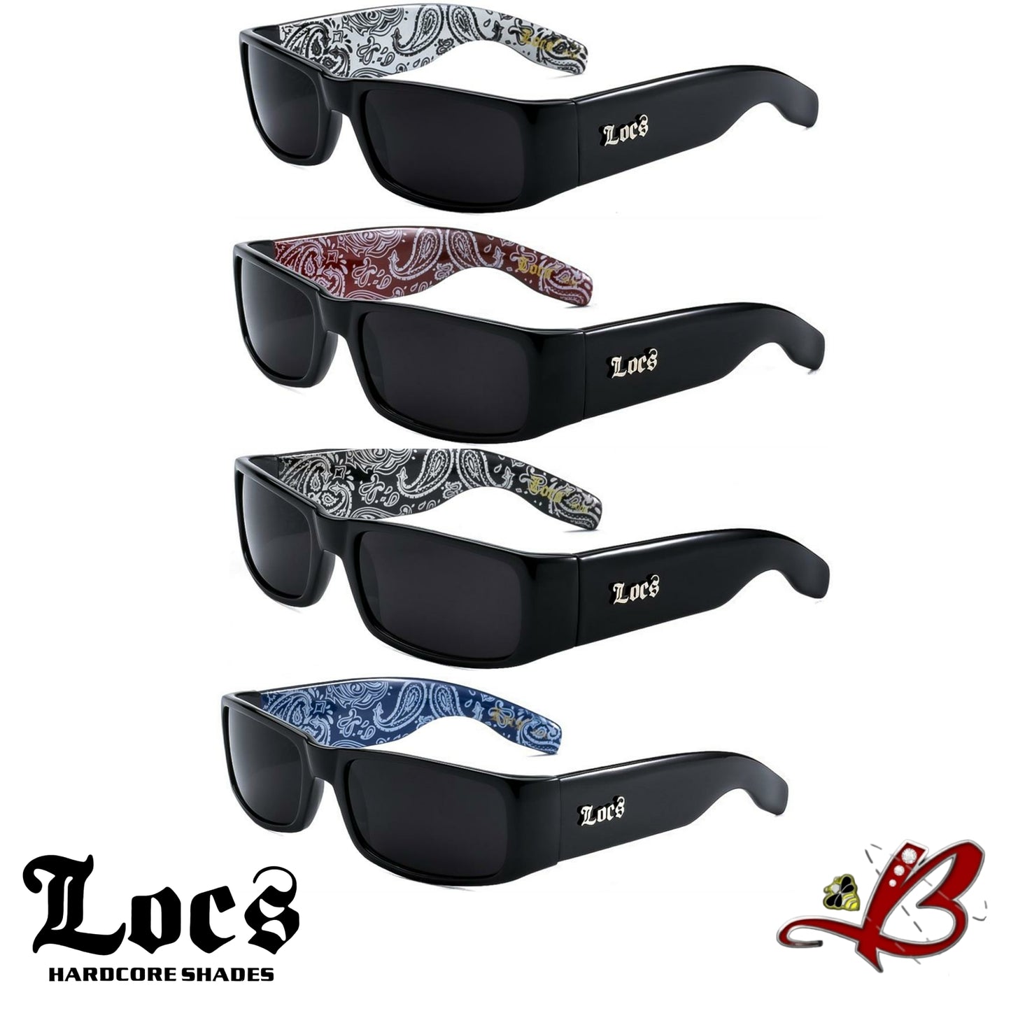 LOCS BANDANA Sunglasses | Classic Gangster Cholo Mad Dog OG Eyewear