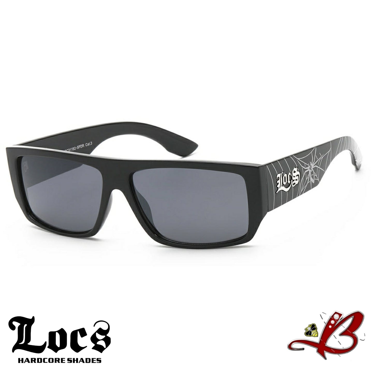 Locs Rectangle Spider Web Arm Printed Hardcore Cholo Sunglasses