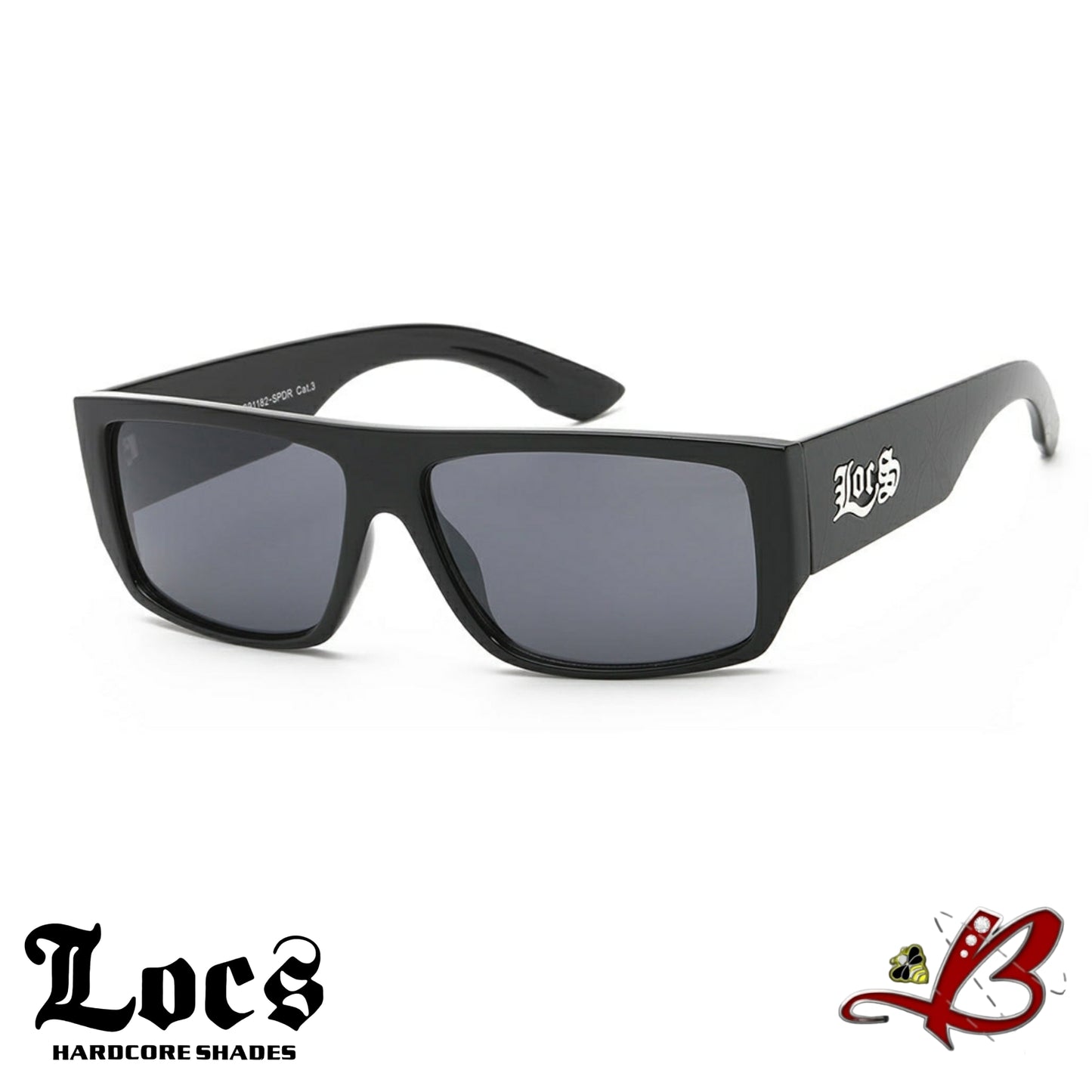 Locs Rectangle Spider Web Arm Printed Hardcore Cholo Sunglasses