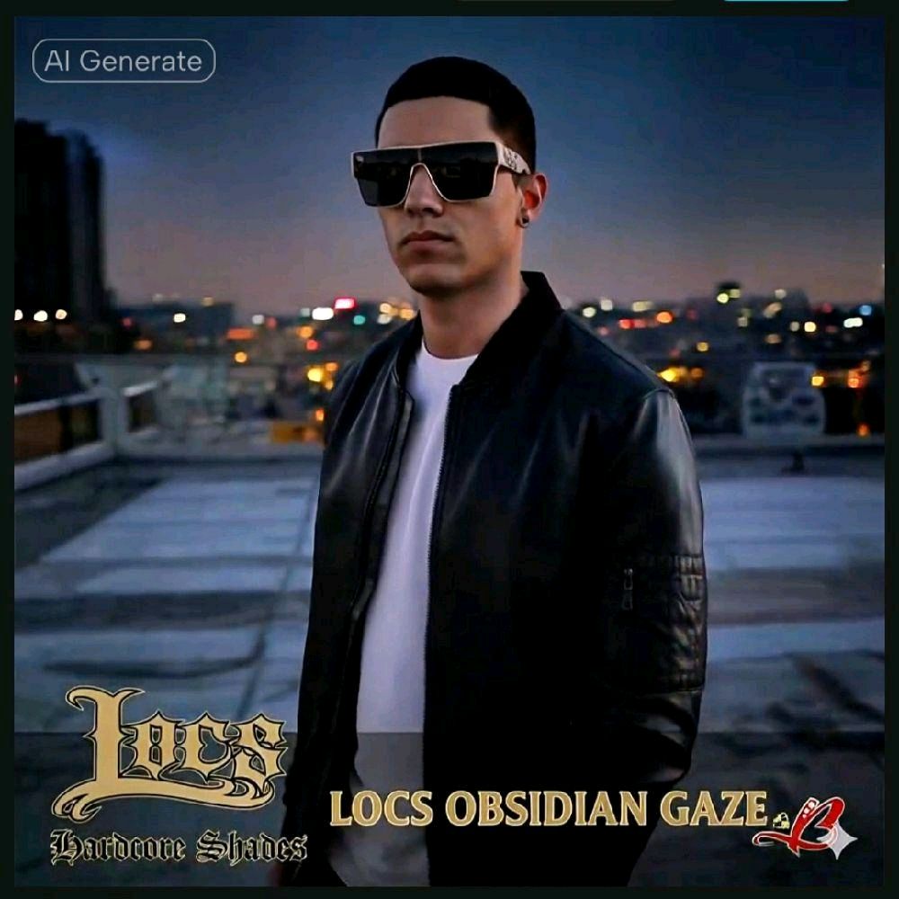 Locs Obsidian Eyes Hardcore Shades Unisex Flat Top Sunglasses Wire Frame Bold Y2K 18s Rectangle Shield Frame, Wide Oversized Sunglasses Retro Modern Hip Hop Style Logo Temple Detail | Original Authentic Genuine Locs Gafas De Sol