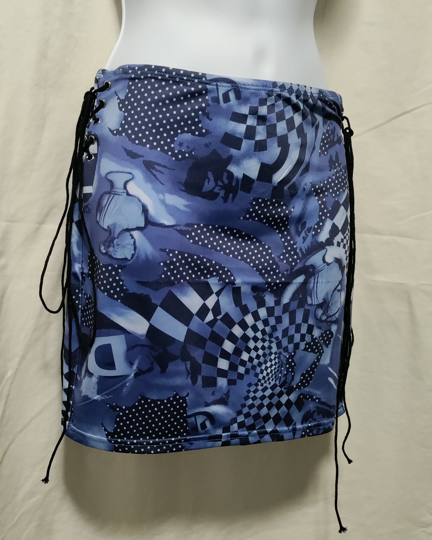 Classical Geometric Print Top and Skirt set