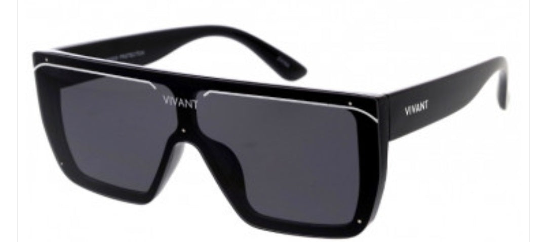 Vivant Oversized Two-Tone Shield Sunglasses