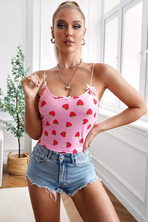 "Strawberry Fields" Spaghetti Strap Cami